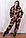 Спортивний костюм жіночий Туреччина з квітковим принтом на блискавці 50 52 54 56 коричневий, фото 4