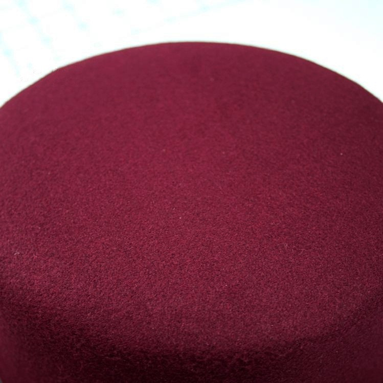 Шляпа женская фетровая канотье в стиле Maison Michel бордовая (марсала) - фото 3 - id-p598154606