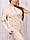 Батальний жіночий спортивний костюм на блискавці модний брендовий турецький зі стразами № 8816 капучіно, фото 2