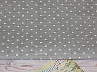 3609/7349 Belfast, цвет - Gray linen/white dots (серый в белый горошек), 32 ct.