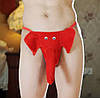 Сексуальні чоловічі G-стринги червоні "Слоник" з хоботом, фото 3