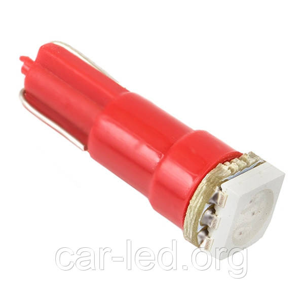 Красная светодиодная автолампа Т5 (W1.2W), 5050 led