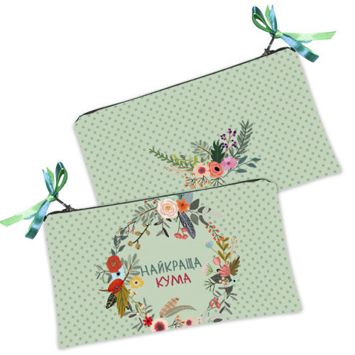 Косметичка жіноча Найкращій кумі 20х12 см (K_FLG038)