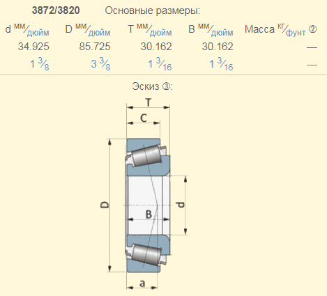 Подшипники на комбайн CASE 57861H аналог 3872/3820 - фото 1 - id-p598345261