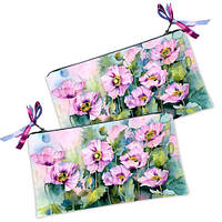 Косметичка жіноча Purpel flowers 20х12 см (K_K8109)
