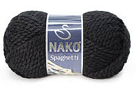 Турецкая пряжа для вязания Nako Spaghetti (Спагетти)- 217 черный