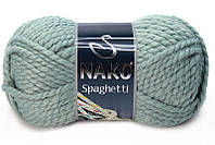Турецкая пряжа для вязания Nako Spaghetti (Спагетти)- 10937 зеленая плесень