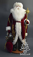 Дед Мороз большой 72 см в бордовой шубе с золотым узором 0553