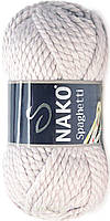 Турецкая пряжа для вязания Nako Spaghetti (Спагетти)- 3079 серо-розовый