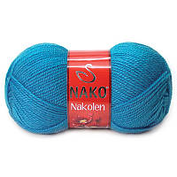Турецкая пряжа для вязания Nako Nakolen (НАКОЛЕН) полушерсть 5052 бирюза