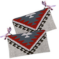 Косметичка жіноча Красно-серый орнамент 20х12 см (K_14S088)