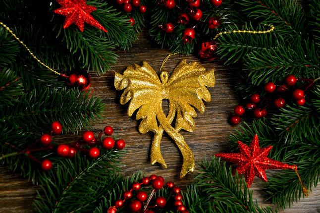 Новогоднее украшение Бант большой золото 0118 - фото 2 - id-p6897011