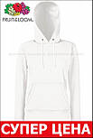 Толстовка жіноча біла худі з капюшоном Classic hooded sweat Fruit Of The Loom,L, фото 3