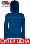 Толстовка жіноча синя худі з капюшоном (темно-синій) Classic hooded sweat Fruit Of The Loom,L, фото 3
