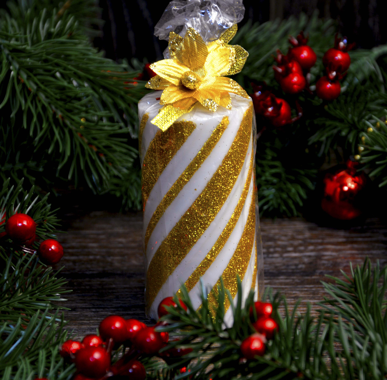 Новорічна свічка велика (спіраль) 0525