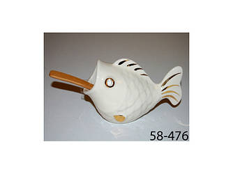 Банка для солі "Жаба" з дерев'яною ложкою, 13х8 см