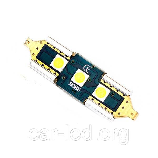 Светодиодная софитная  автолампа (C5W С10W)  31mm 3-3030SMD canbus Sumsung