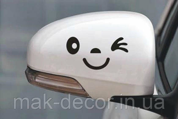 Вінілові наклейки на авто " Смайлик " 8х15 см 2 шт