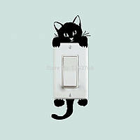 Вінілові наклейки " Кіт на вимикач " 15х10 см