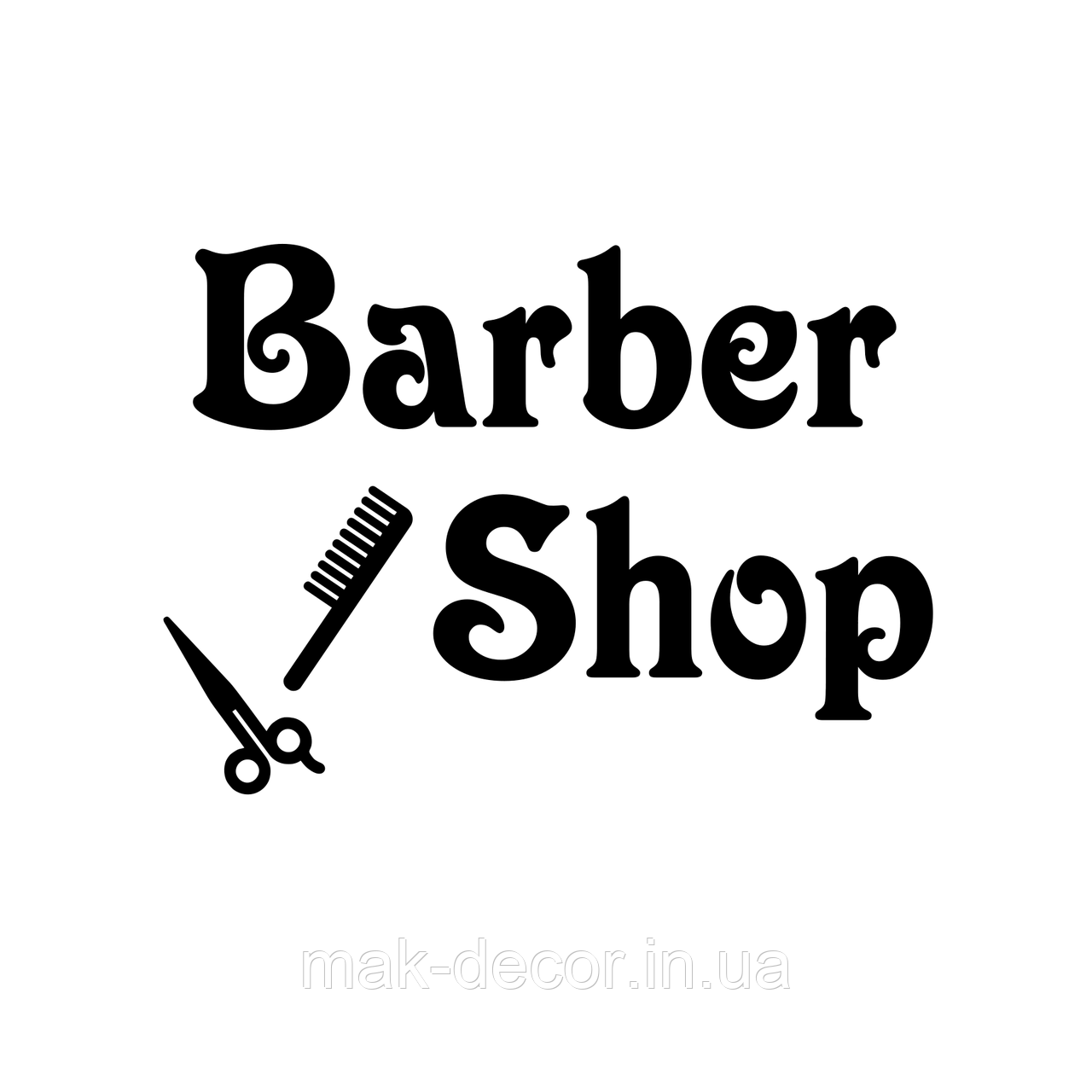 Вінілові наклейки " Barber Shop " 60х98 см