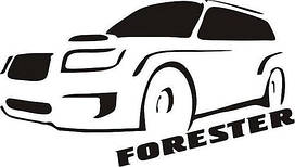 Вінілові наклейки на авто " Forester " 11х15 см