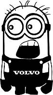 Вінілові наклейки на авто " Міньйон Volvo " 20х12 см