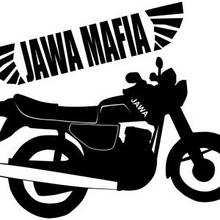 Вінілова наклейка на мотоцикл (Ява мафія) (від 12х15 см)
