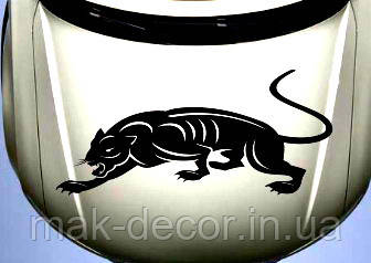 Вінілові наклейки на авто " Пантера на капот " 32х70 см