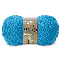 Турецкая пряжа для вязания Nako Nakolen 5 (наколен 5) полушерсть 5052 бирюза