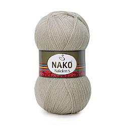 Турецька пряжа для в'язання Nako Nakolen 5 (наколін 5) напіввовна 11540 темний молочний