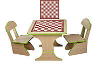 Игровой столик растущий +2 стульчика, Шахматы