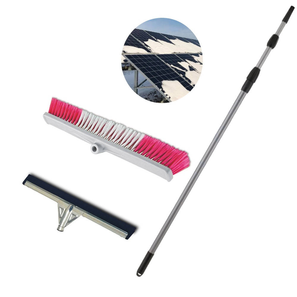 

6м телескопическая ручка со сменной щеткой и насадкой склиз 55см для чистки солнечной панели