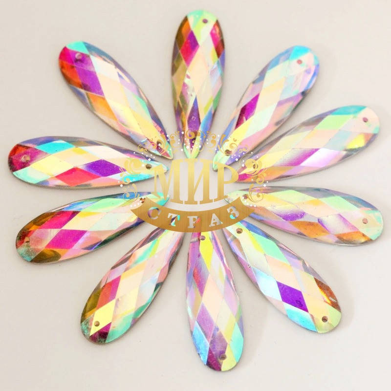 

Пришивная капля (синтетич.стекло) 10х30 Цвет Crystal AB(хамелеон) 1шт