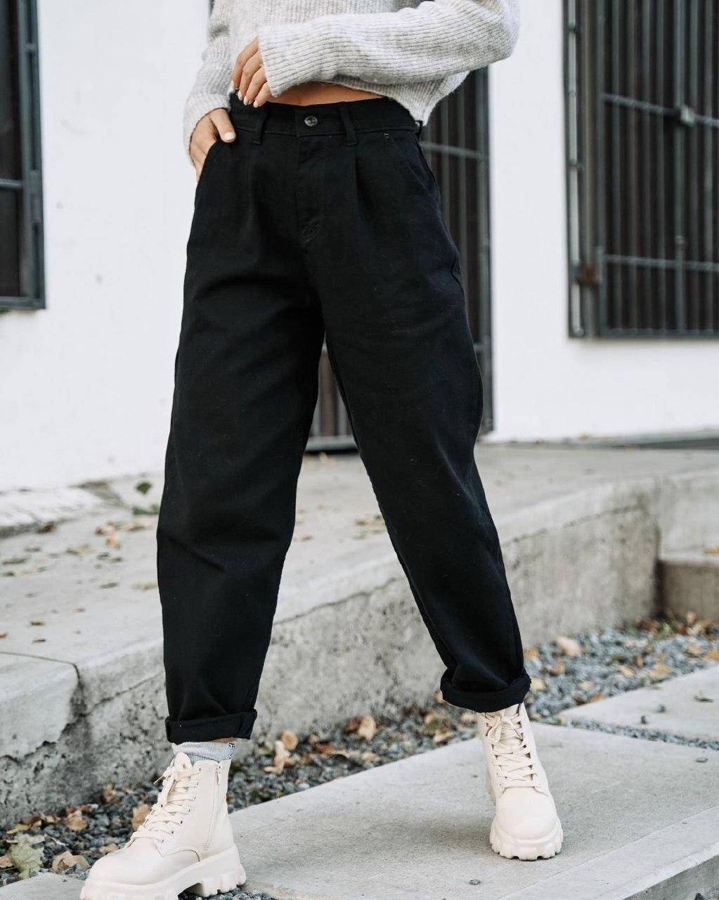 

Джинсы черные женские с высокой талией черные