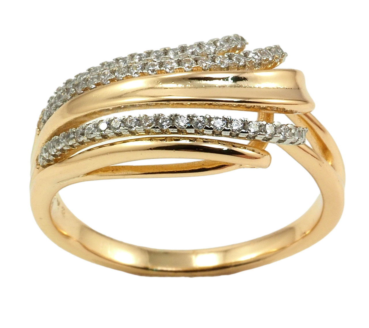 

Кольцо Xuping Позолота 18K + Родий "Инкрустация цирконием" р.16.5,17.5