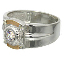 Серебряный перстень с золотыми накладками "Свечение небес" №58-5
