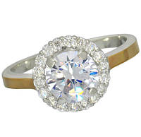 Женское серебряное кольцо с золотыми пластинами "Лунный свет"