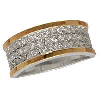 Женское серебряное кольцо с золотой пластиной "Аркадия" №78-5