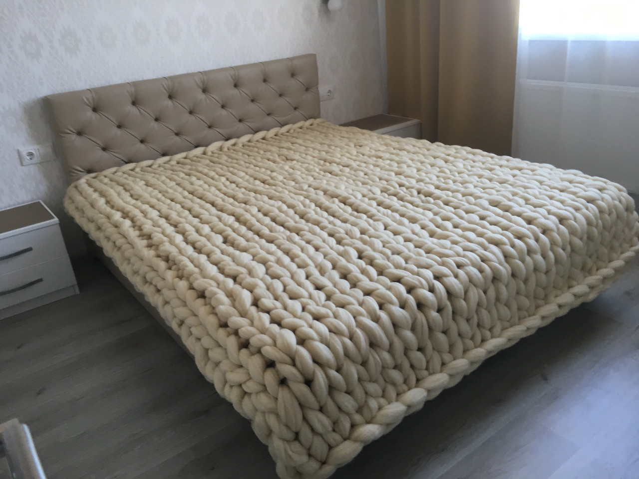 Плед ВЕЛИКОЇ В'ЯЗКИ 180X200 100% вовна мериносів