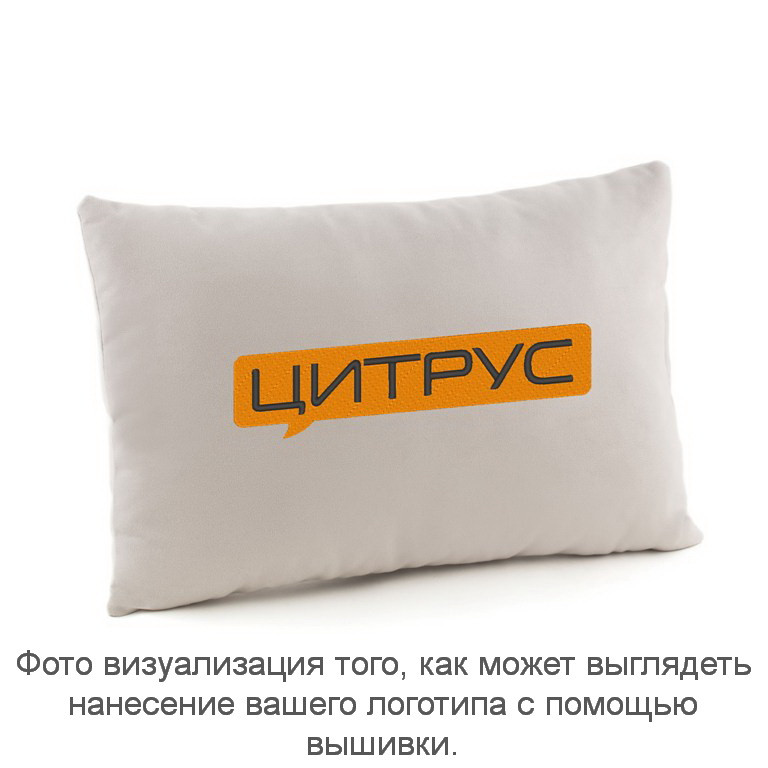 Подушка прямокутна світло-сірий флок із лого Цитрус, фото 1