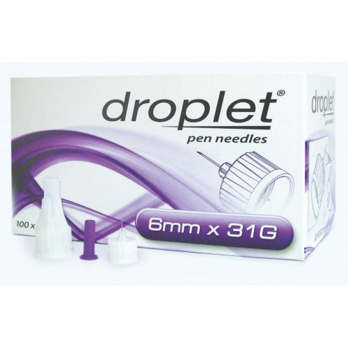 Голки для шприц-ручок Droplet (Дроплет) 6 mm 31G (0,25 мм) No100