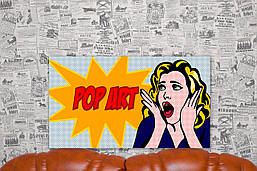 Дівчина POP-ART 70х40 см. Принт на полотні.