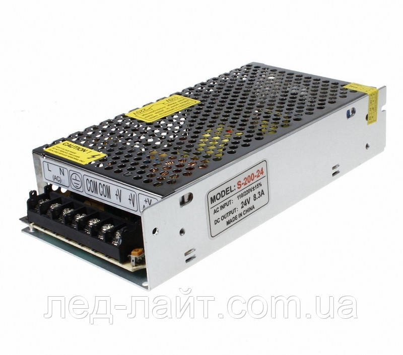 Блок живлення 24V 8.3A 200W в перфорованому корпусі