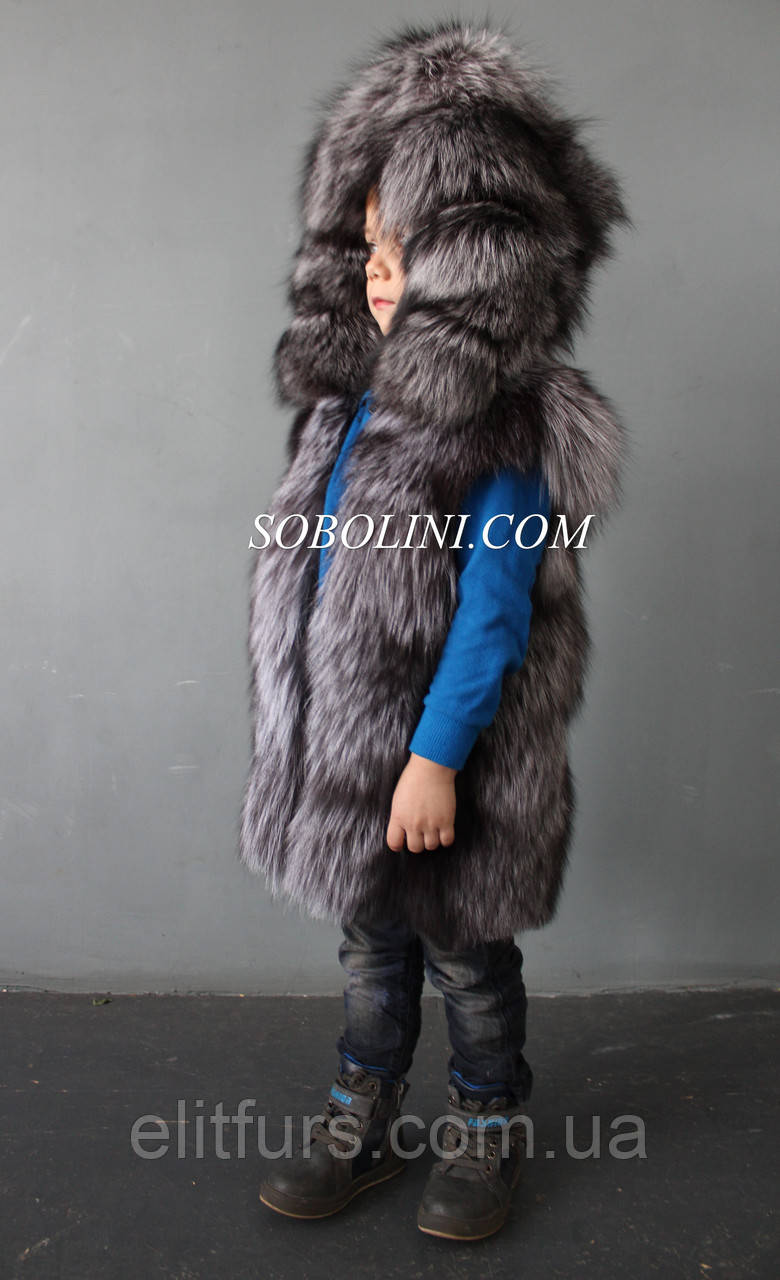 Детская зимняя парка 3 в 1 с мехом чернобурки на мальчика - фото 10 - id-p599144001