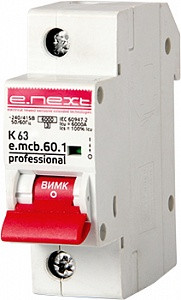 Автоматичний вимикач e.mcb.pro.60.1.K 63 new 1р 63А K new 6кА