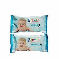 Влажные салфетки BRAVO+ детские с экстрактом алое 15шт