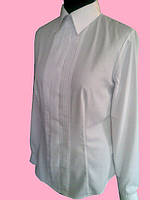 Класика , Жіноча блузка з манишкою , білого кольору