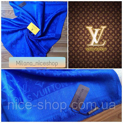 Палантин Louis Vuitton синій електрик, фото 6