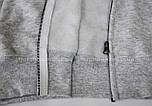 Сіра кофта на блискавці чоловіча бавовняна Classic sweat jacket Fruit of the Loom, S, фото 3