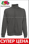 Сіра кофта на блискавці чоловіча бавовняна (світлий графіт) Classic sweat jacket Fruit of the Loom, S, фото 6